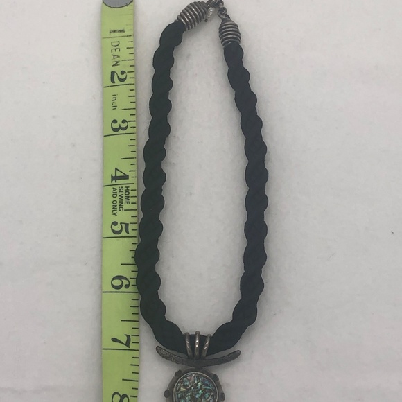 Signed Taurus Sterling Silver Abalone Pendant Necklace Pearl Artisan Cord - Picture 6 of 8